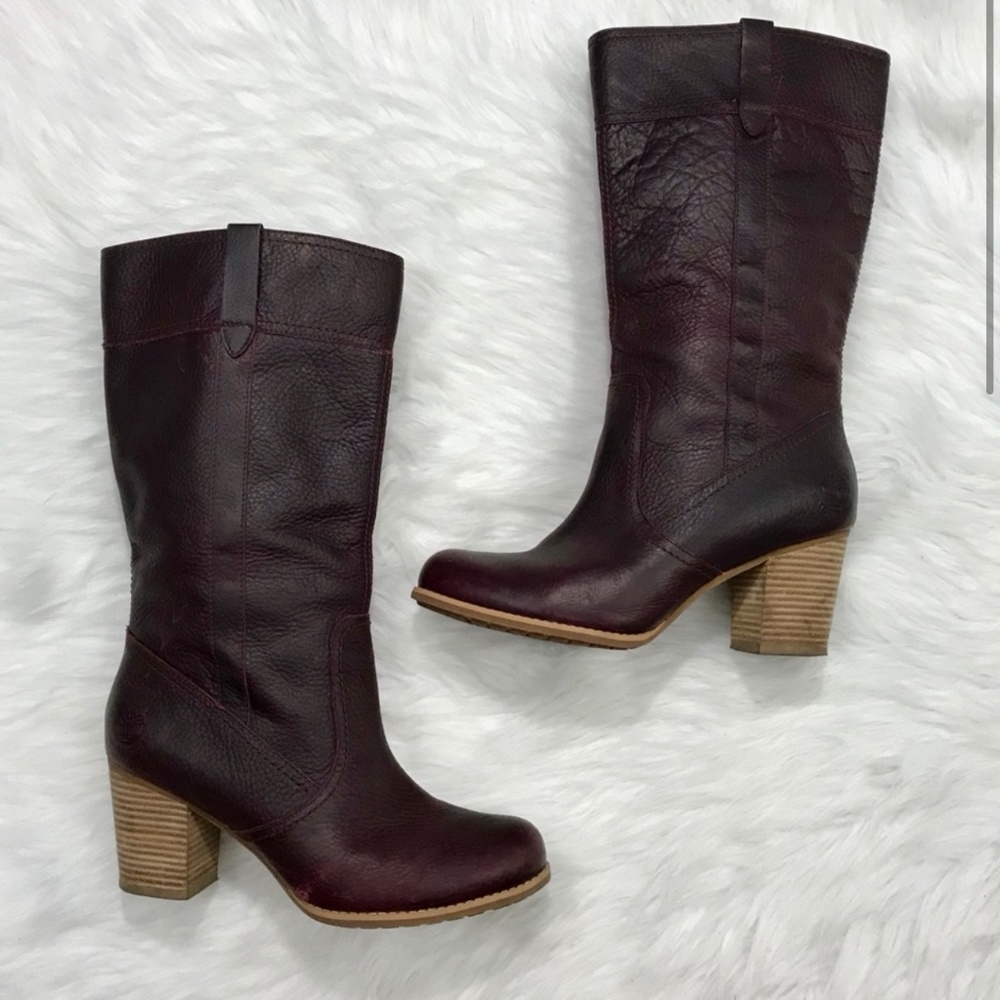 Timberland Earthkeepers Rudson Waterproof Pull-On Boots – Burgundy – Size 10